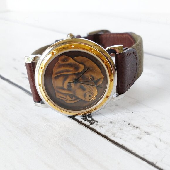 Franklin Mint Men’s Wristwatch 90s Unisex Labrador Retriever Sporting Companion - Picture 1 of 12